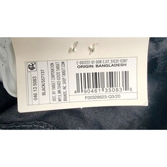 Cat & Jack Straight Leg Flexible Drawstring Reinforced Knee Kids Black Pants - Picture 3 of 11